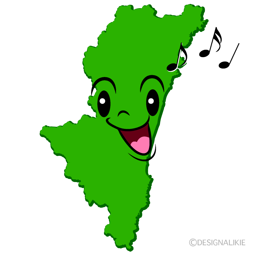 かわいい歌う宮崎県イラスト