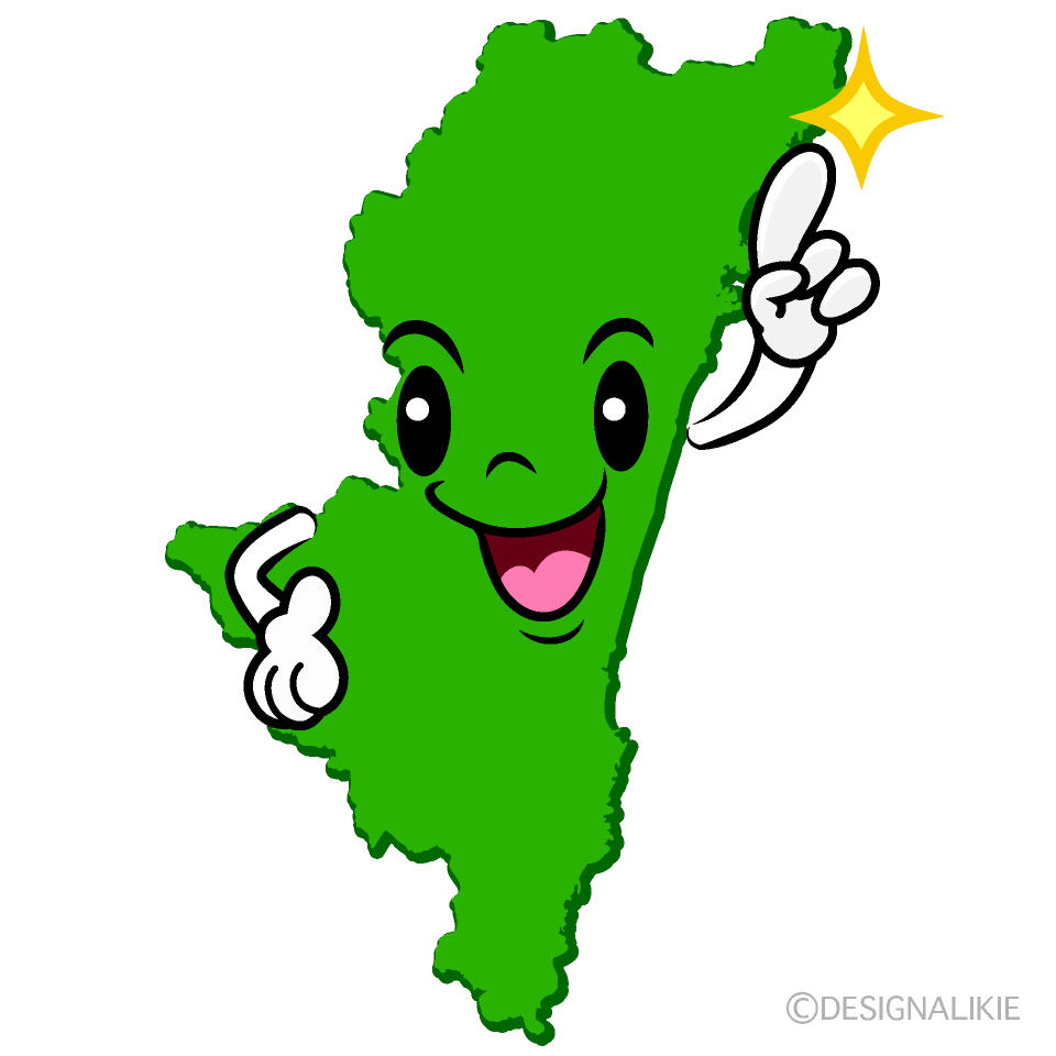 かわいい指差す宮崎県イラスト