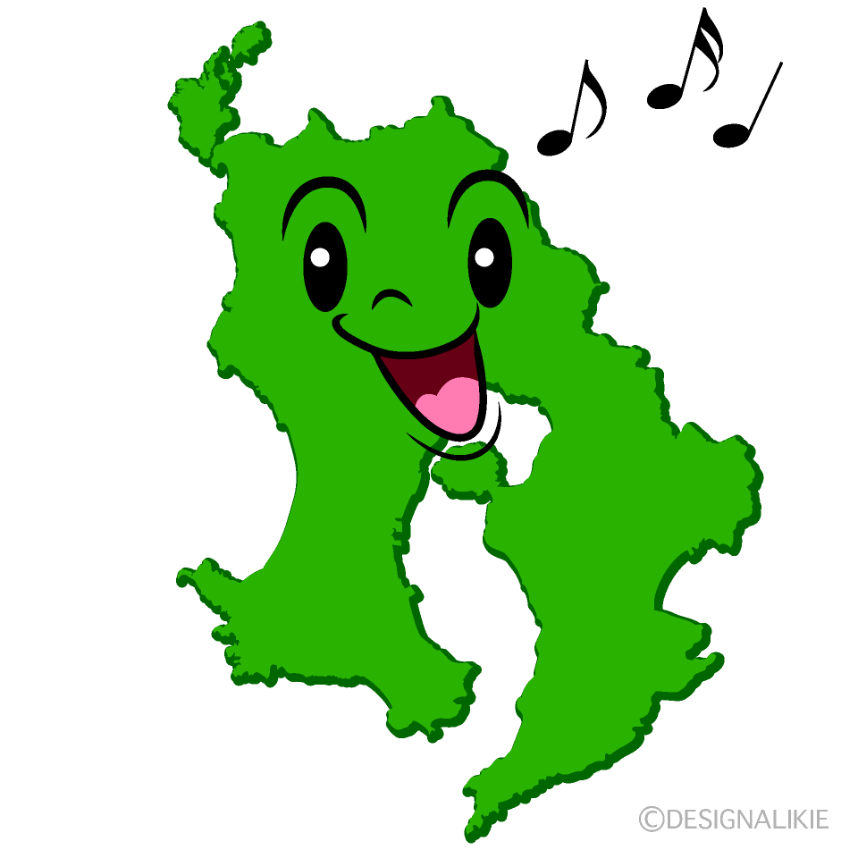 かわいい歌う鹿児島県イラスト