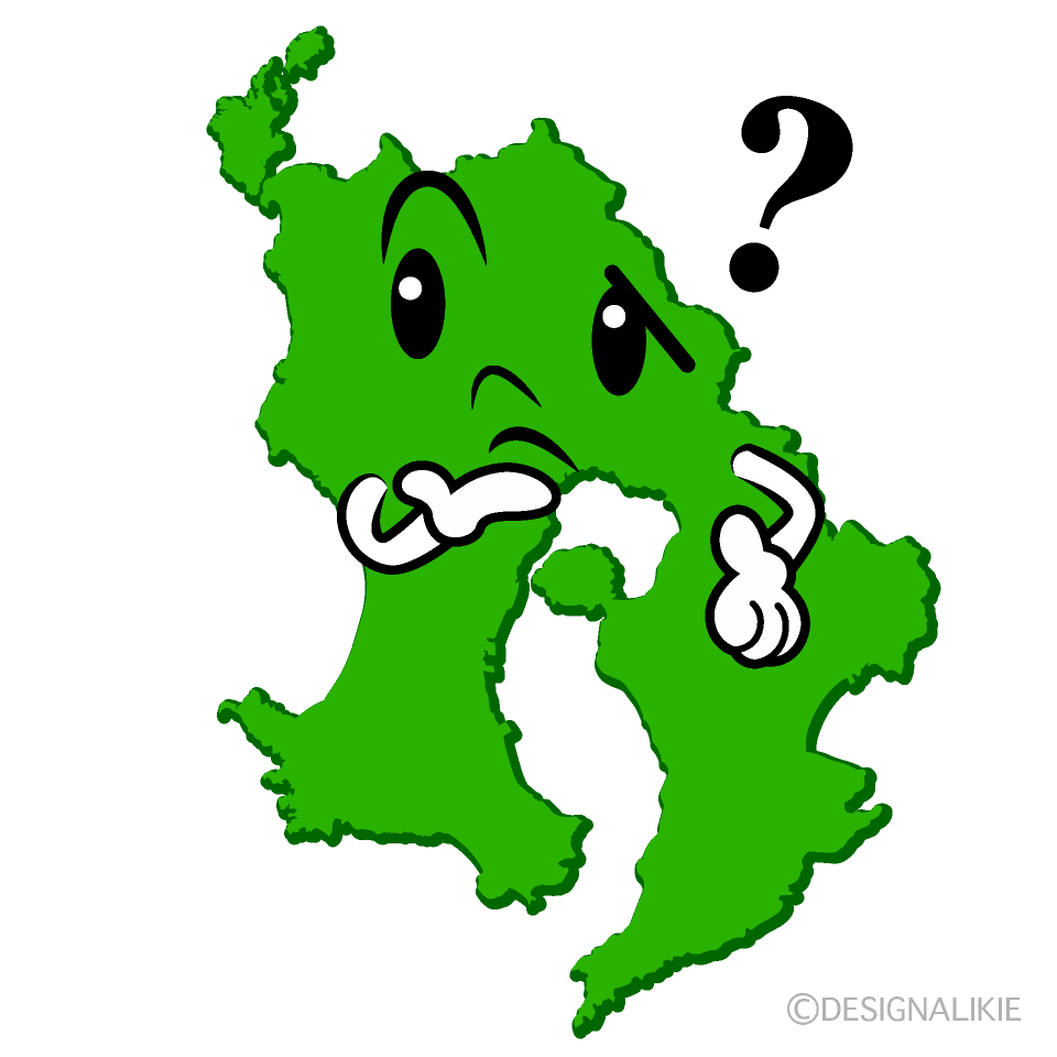 かわいい考える鹿児島県イラスト