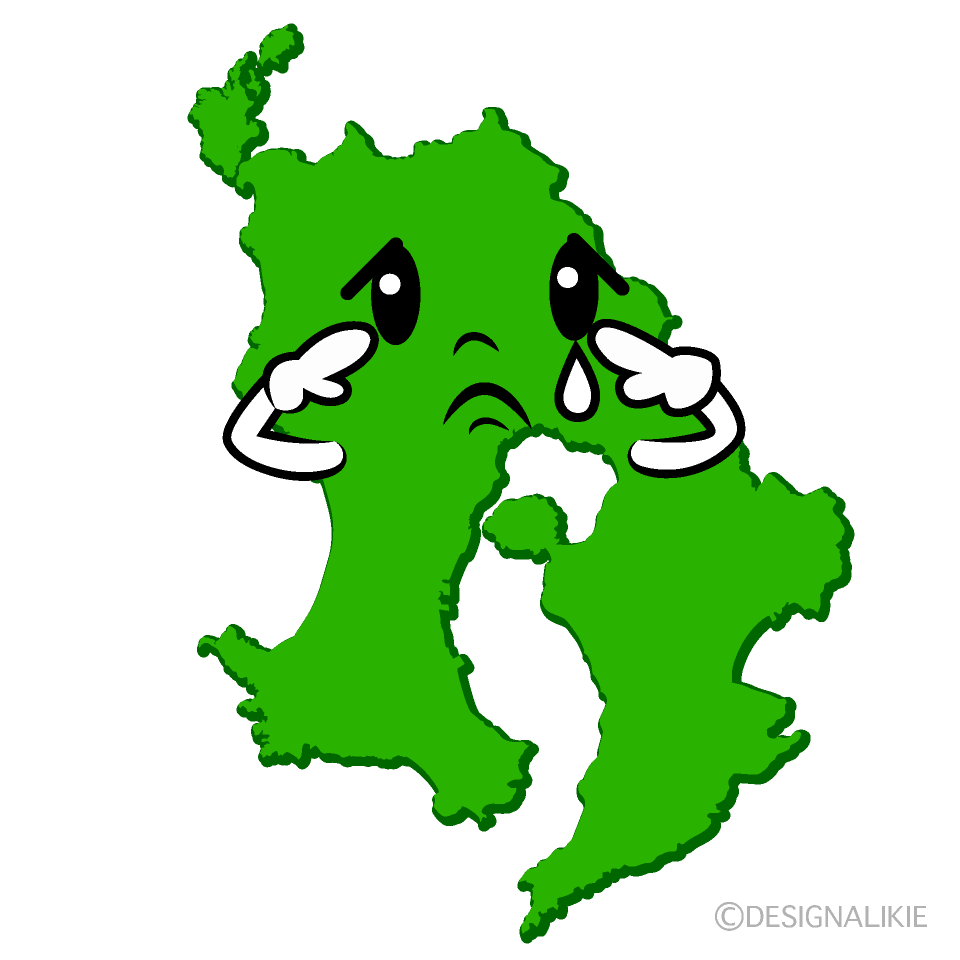 かわいい悲しい鹿児島県イラスト