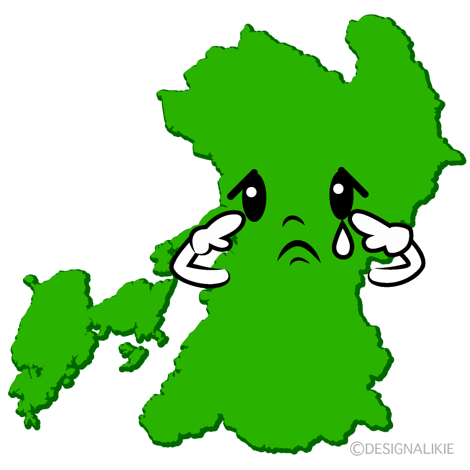 かわいい悲しい熊本県イラスト