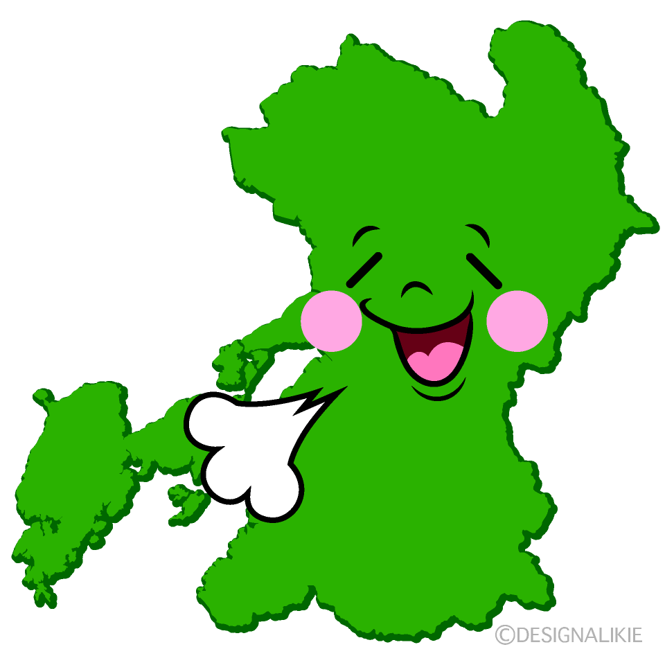 かわいいリラックスする熊本県イラスト