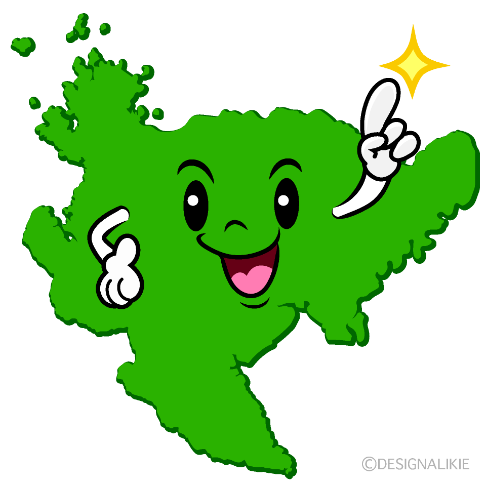 かわいい指差す佐賀県イラスト