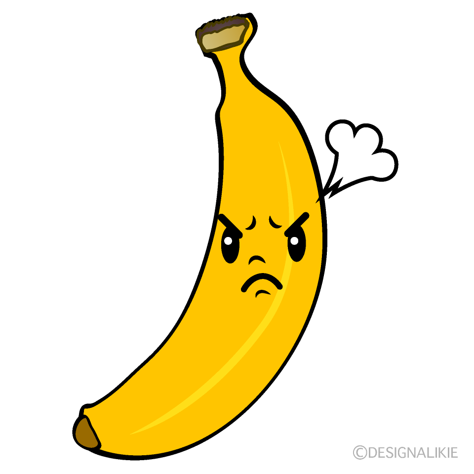 かわいい怒るバナナイラスト