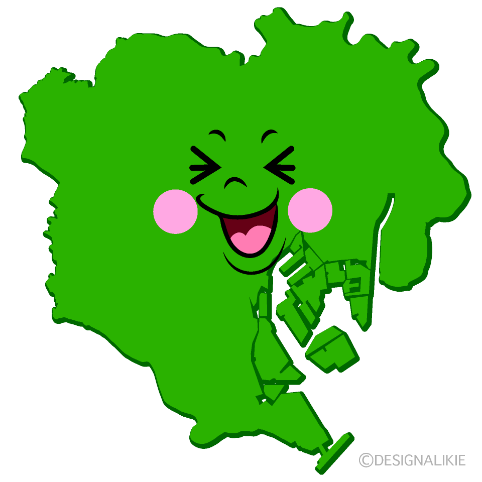 かわいい笑う東京23区イラスト