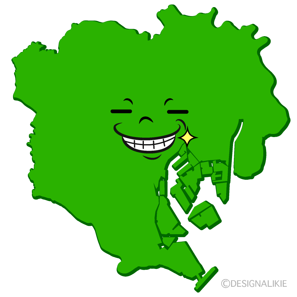 かわいいニヤリの東京23区イラスト