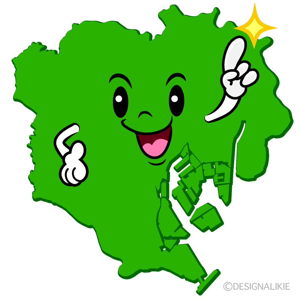 かわいい指差す東京23区イラスト