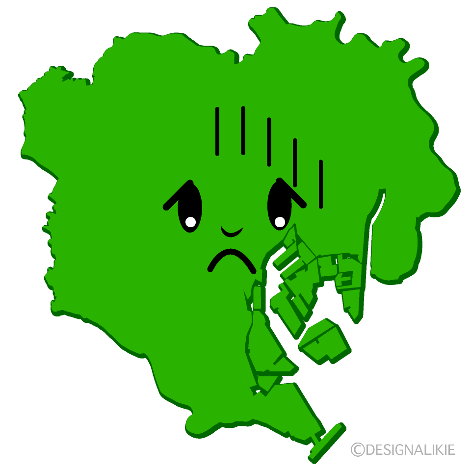 かわいい落ち込む東京23区イラスト