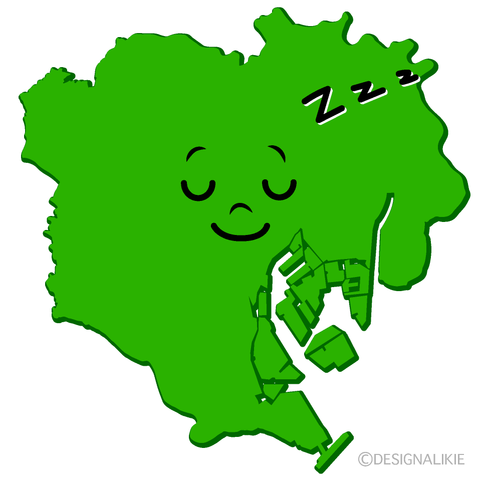 かわいい寝る東京23区イラスト