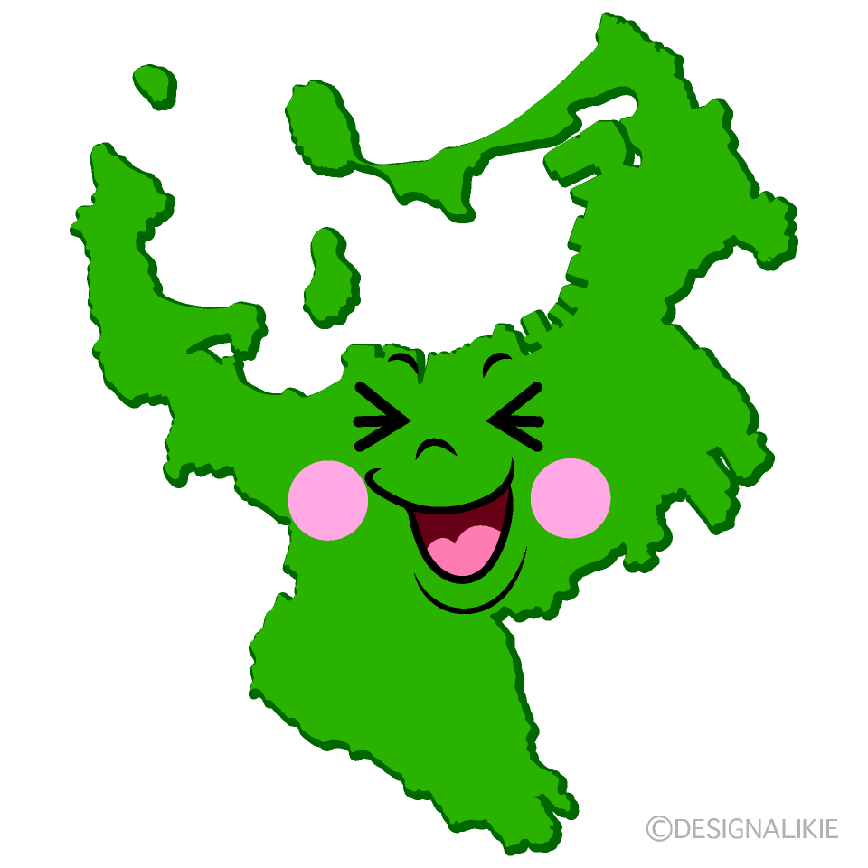 かわいい笑う福岡市イラスト