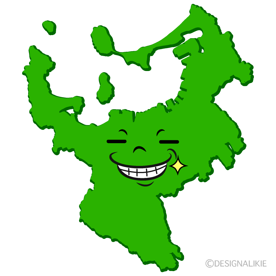 かわいいニヤリの福岡市イラスト