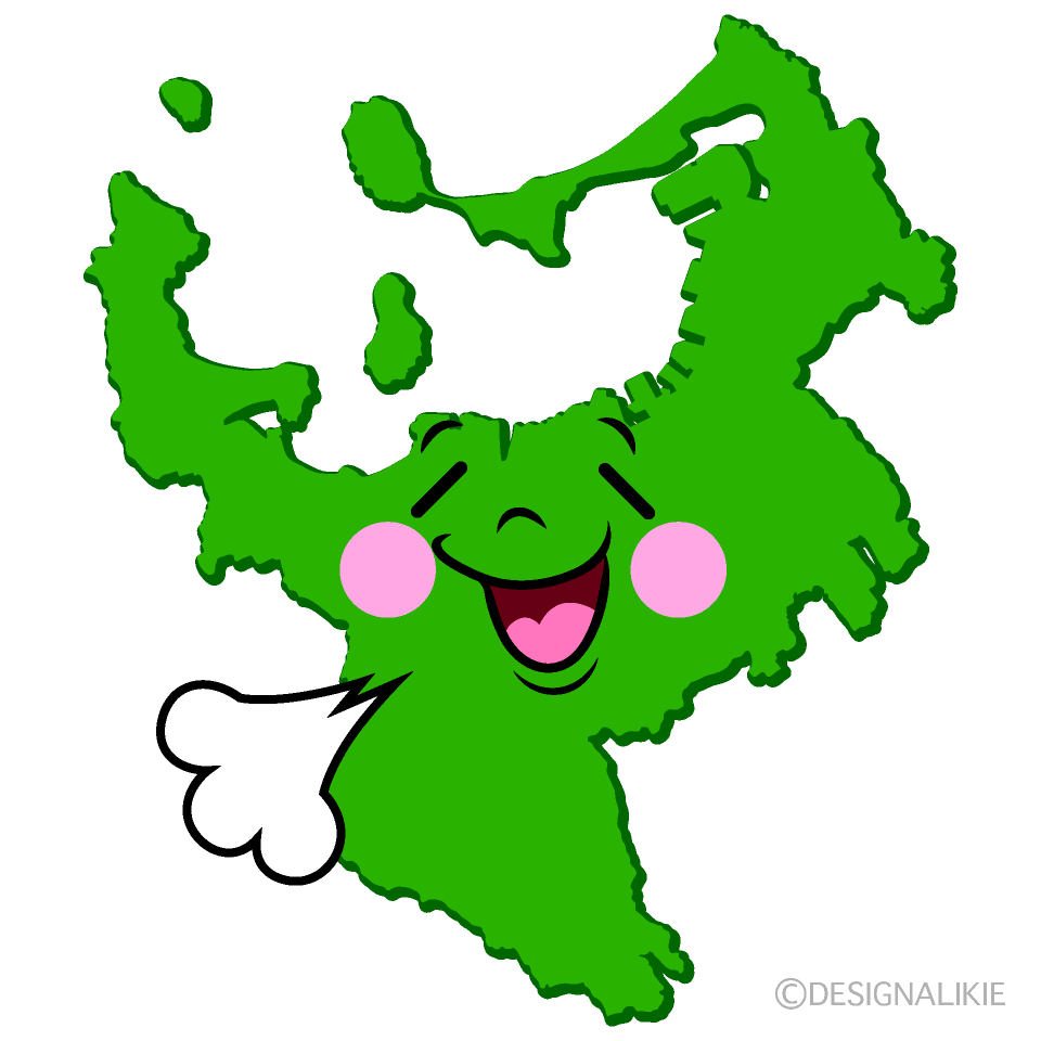 かわいいリラックスする福岡市イラスト