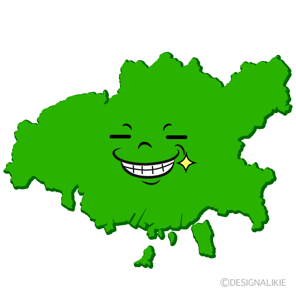 かわいいニヤリの広島市イラスト