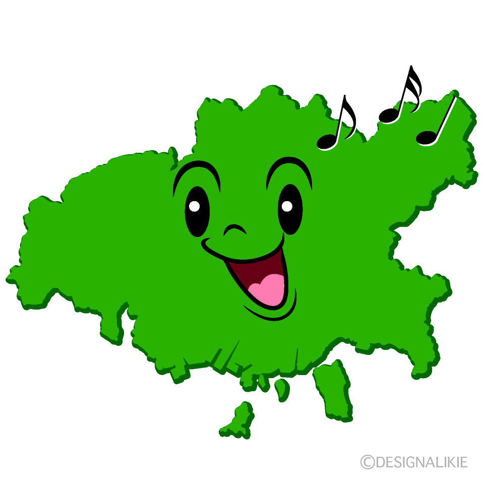 かわいい歌う広島市イラスト