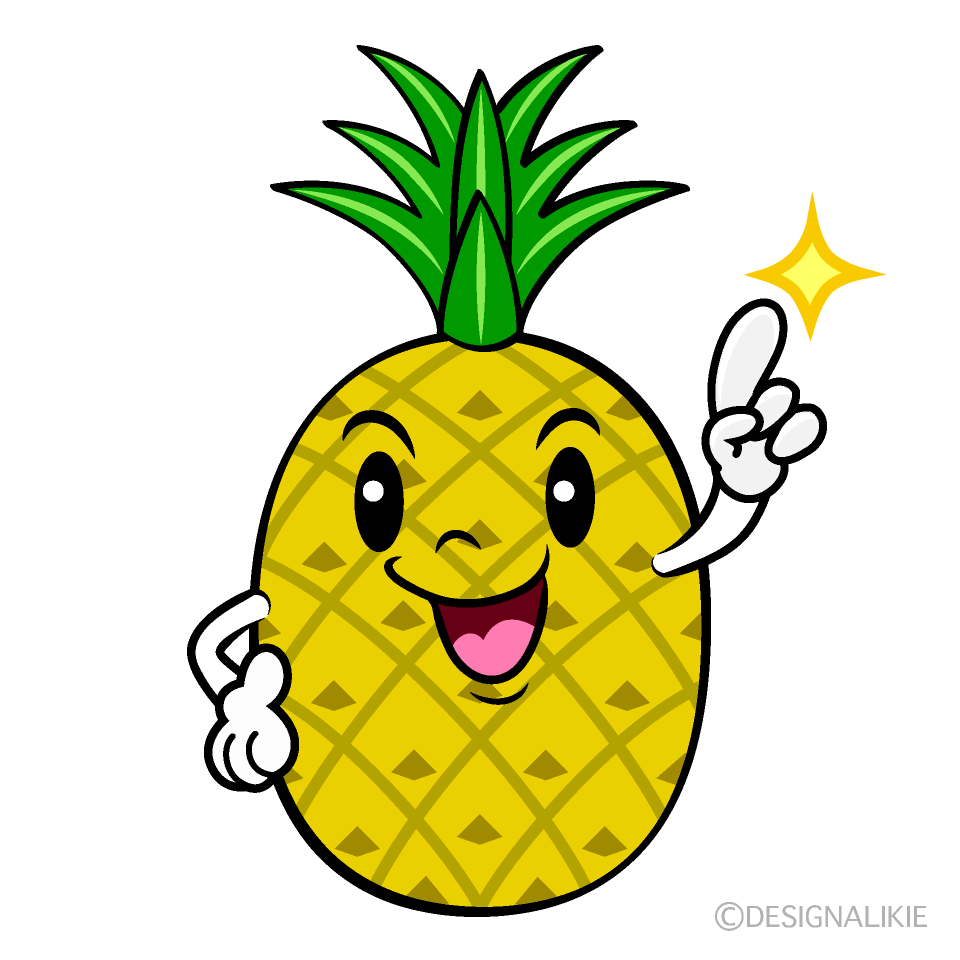 かわいい指差しするパイナップルイラスト