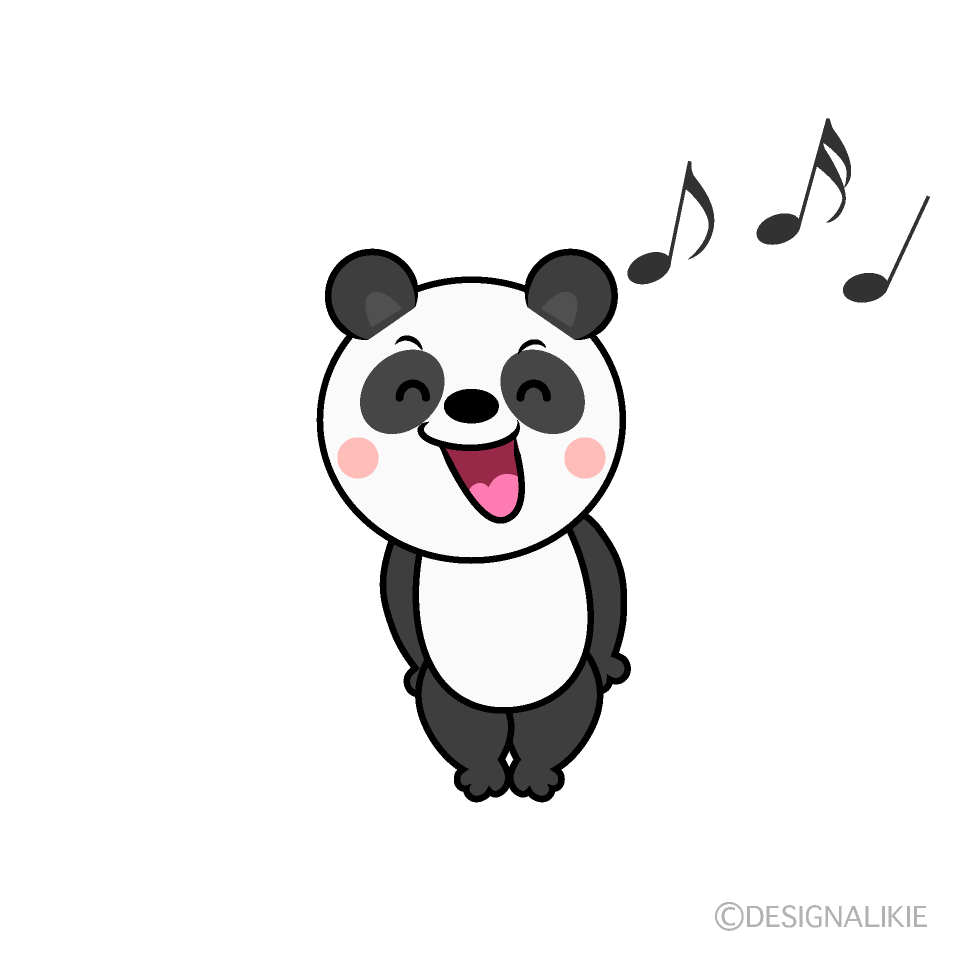 かわいい歌うパンダイラスト