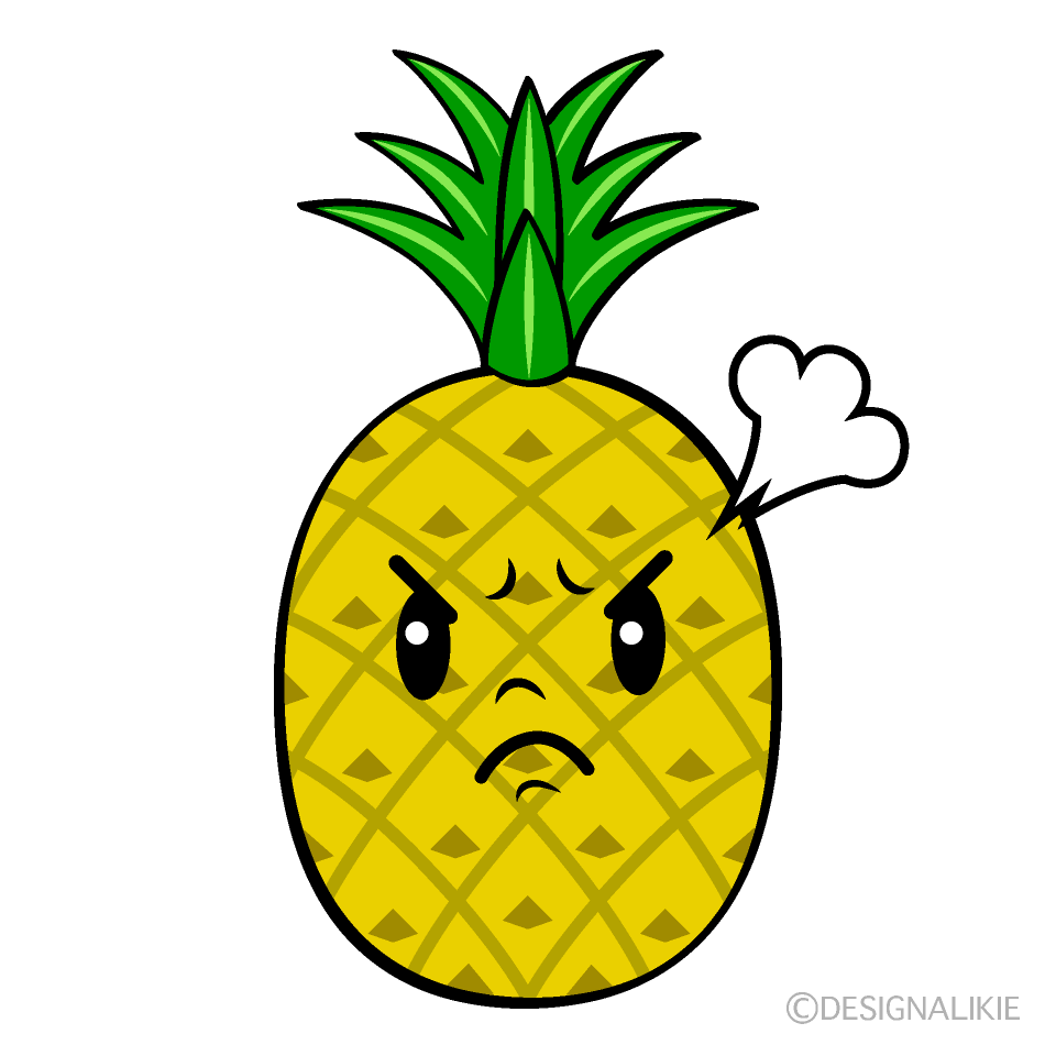 かわいい怒るパイナップルイラスト