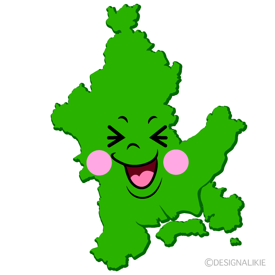 かわいい笑う岡山市イラスト