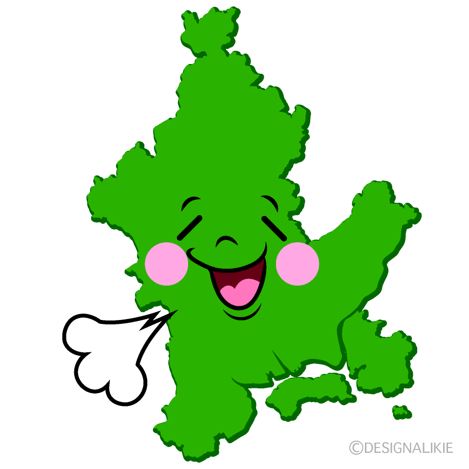 かわいいリラックスする岡山市イラスト