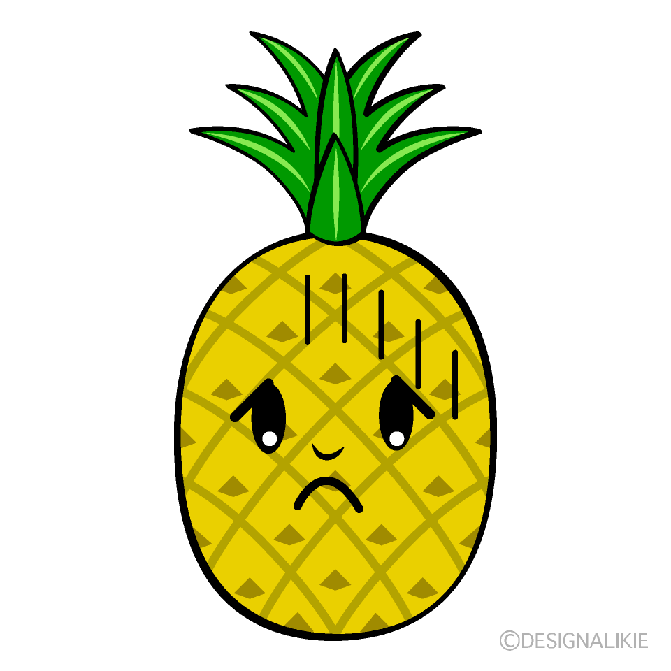 かわいい落ち込むパイナップルイラスト