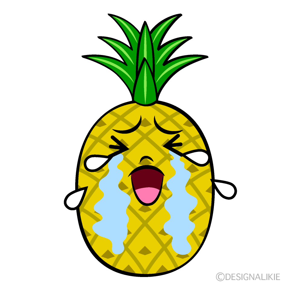かわいい泣くパイナップルイラスト