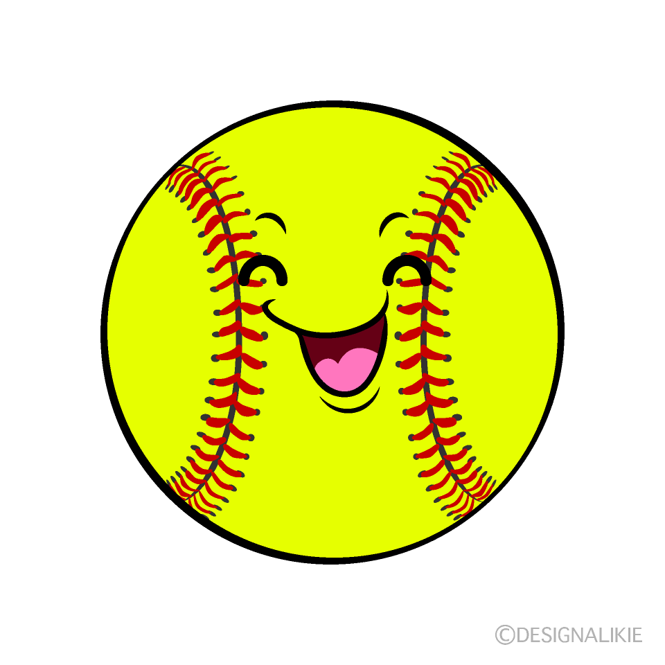 Cute Smiling Softball Clipart