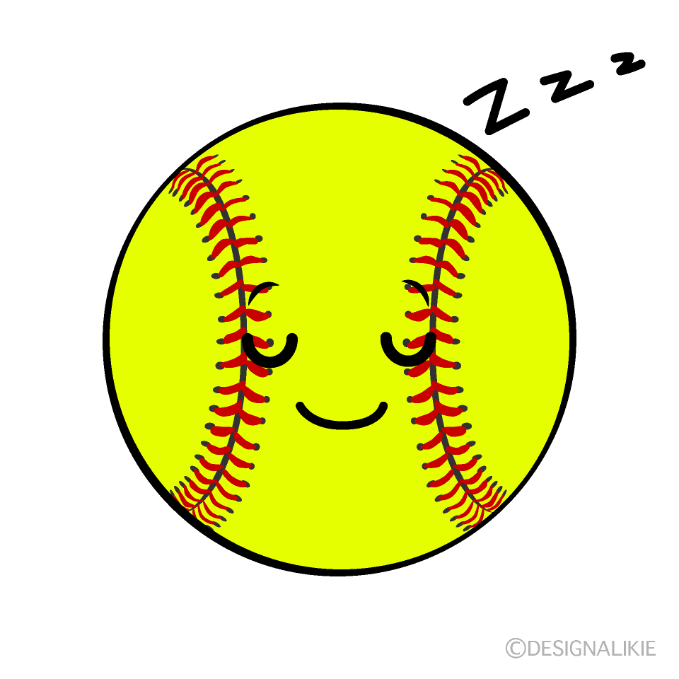 Cute Sleeping Softball Clipart