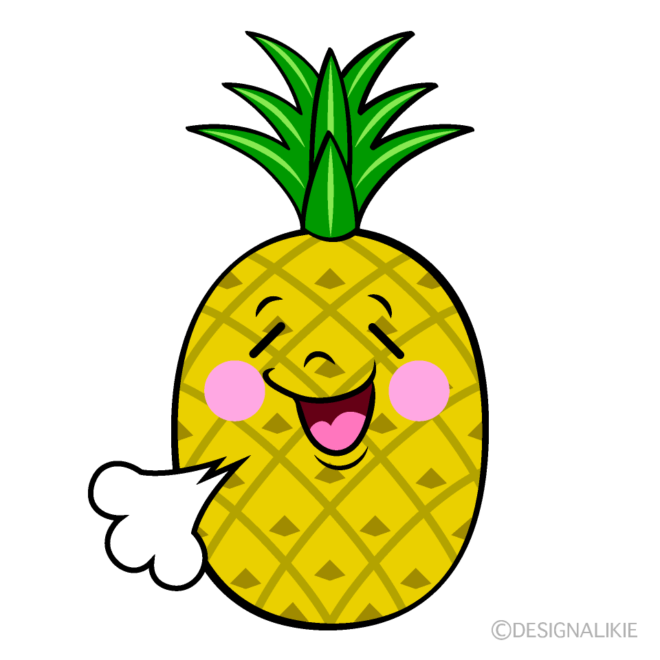 かわいいリラックスしたパイナップルイラスト