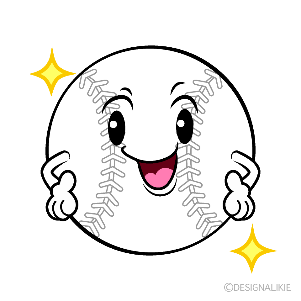 Cute Sparkling White Softball Clipart