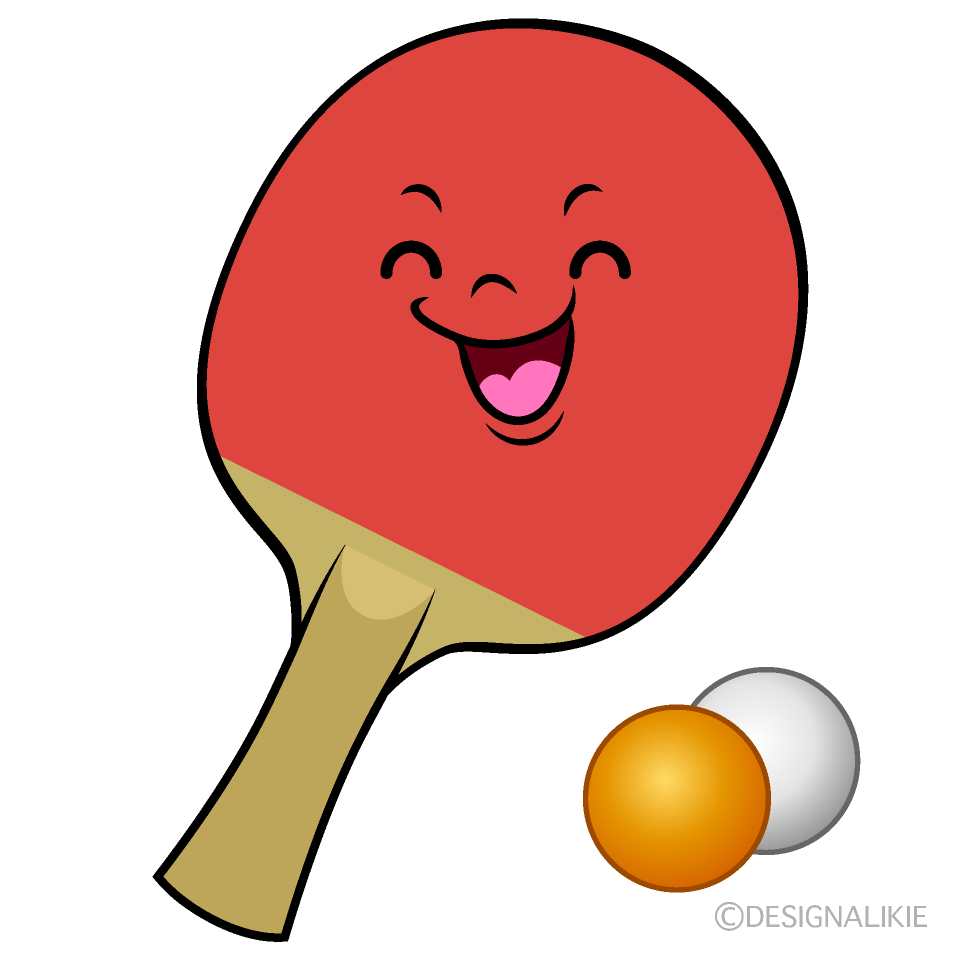かわいい笑顔の卓球イラスト