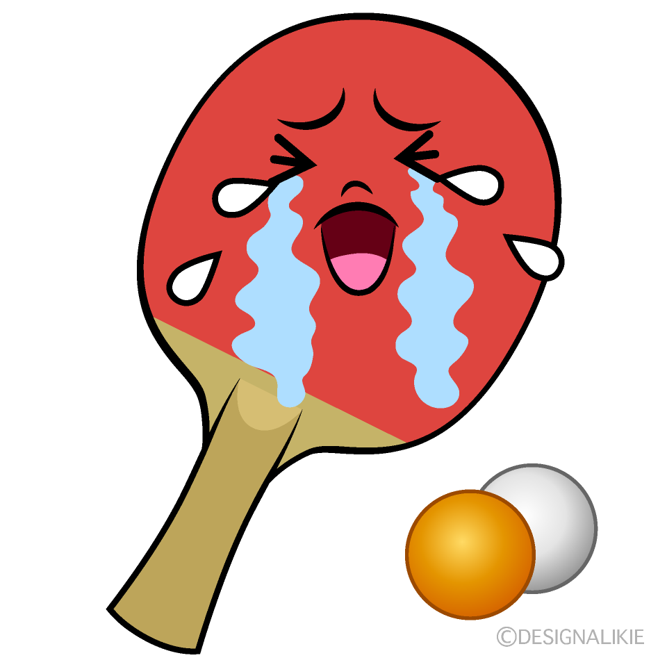 かわいい泣く卓球イラスト