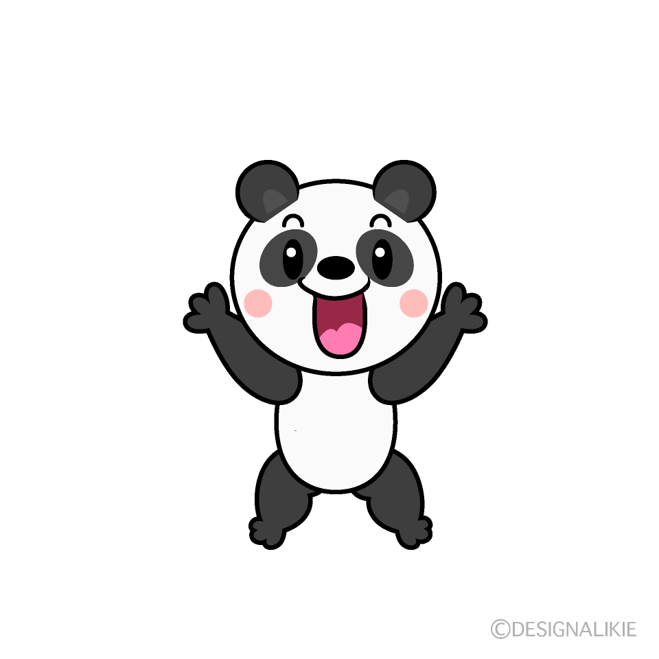 かわいい驚くパンダイラスト