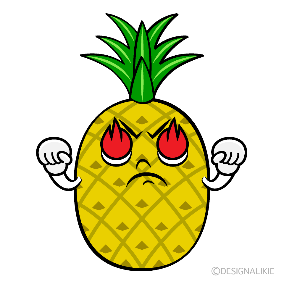 かわいい燃えるパイナップルイラスト