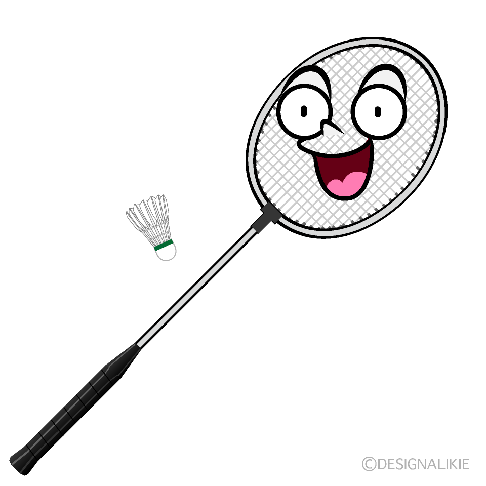 Cute Surprised Badminton Clipart