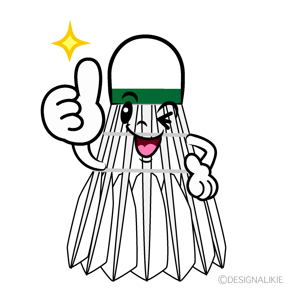 Cute Thumbs-up Badminton Shuttle Clipart