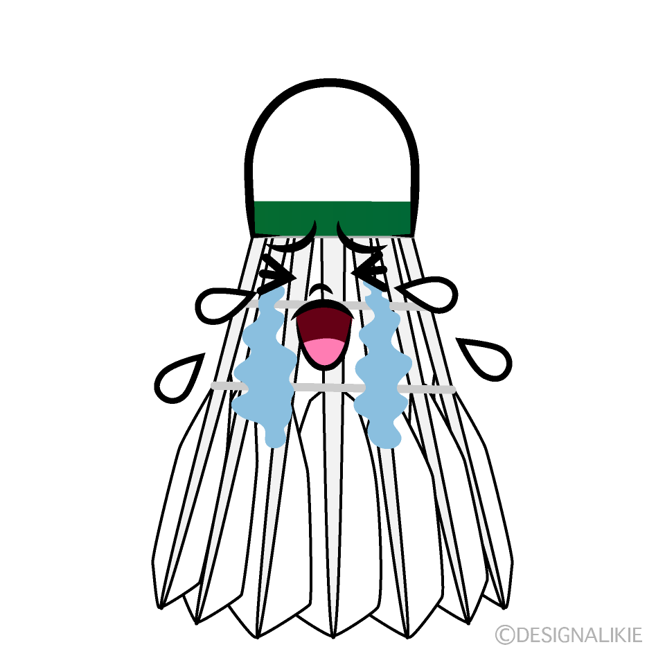 かわいい泣くバドミントンシャトルイラスト