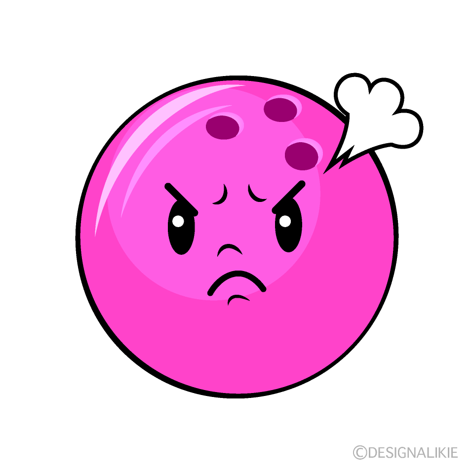 Cute Angry Bowling Ball Clipart