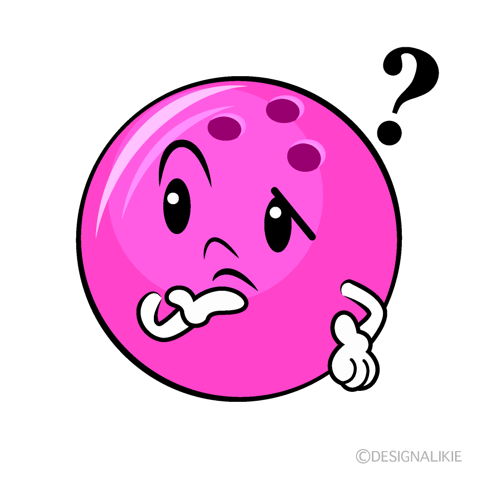 かわいい考えるボウリングボールイラスト