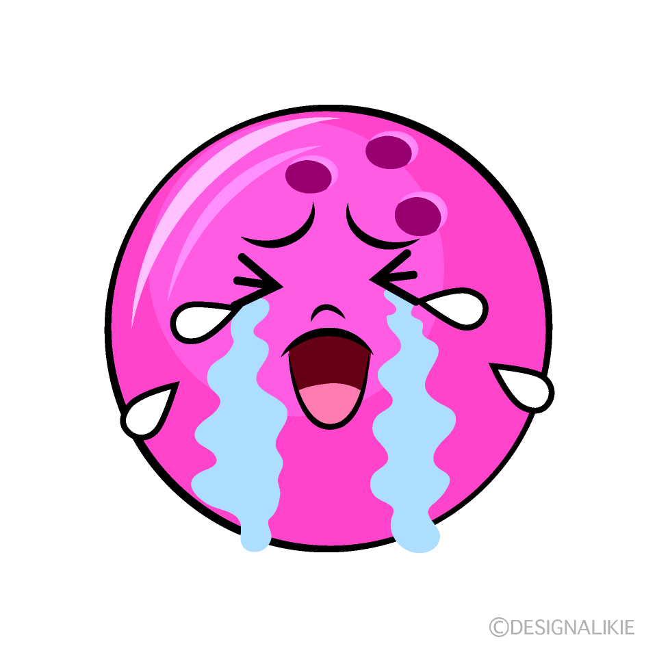 かわいい泣くボウリングボールイラスト