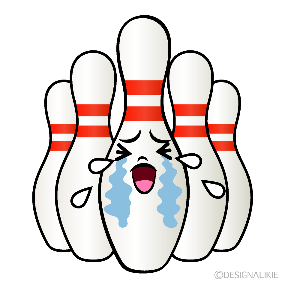 Cute Crying Bowling Pin Clipart