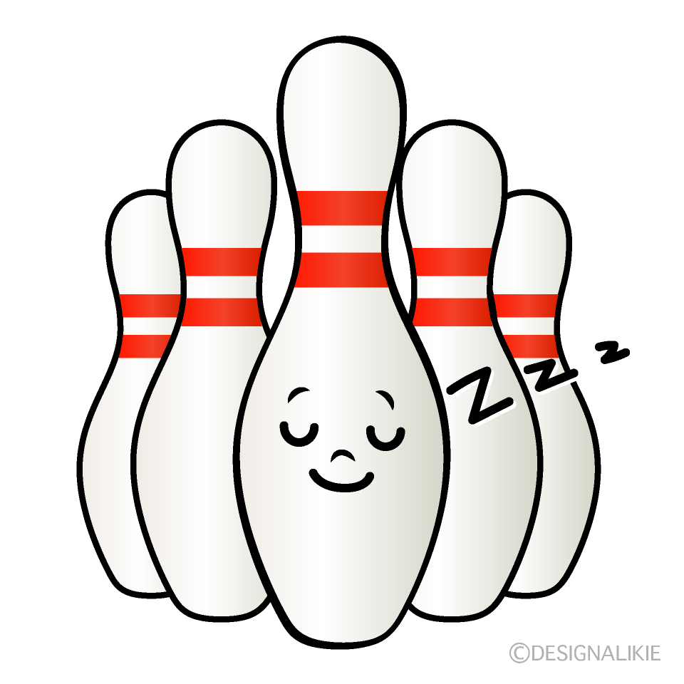 Cute Sleeping Bowling Pin Clipart