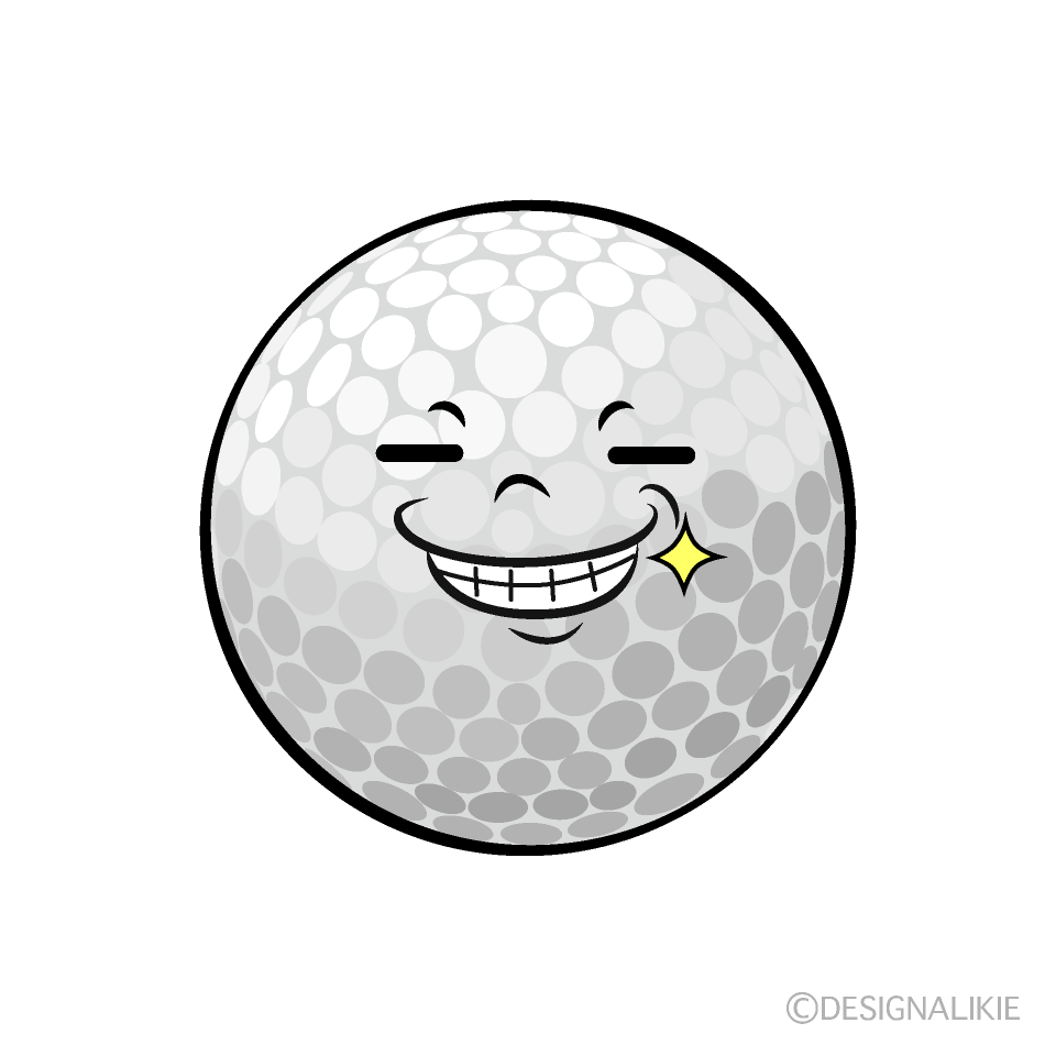 Cute Grinning Golf Ball Clipart