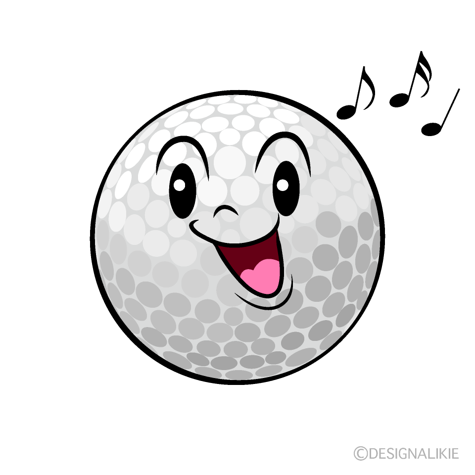 Cute Singing Golf Ball Clipart