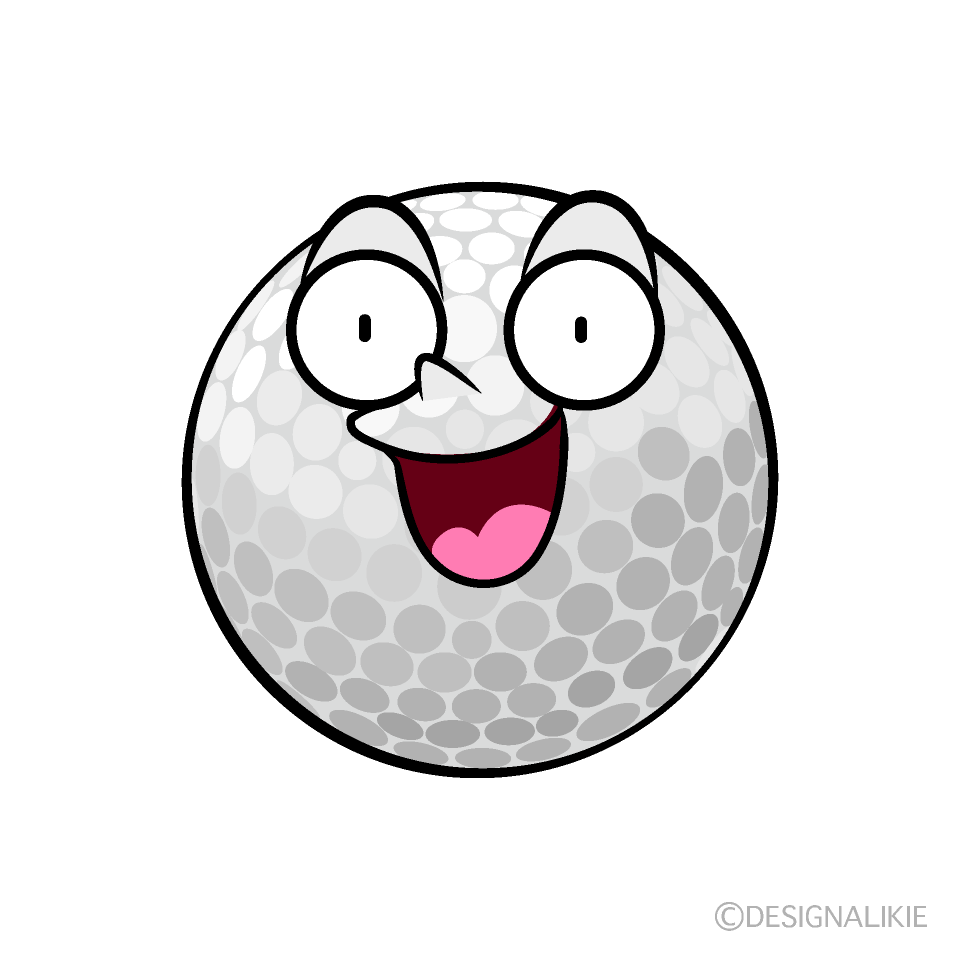 Cute Surprised Golf Ball Clipart