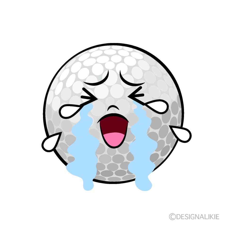 Cute Crying Golf Ball Clipart