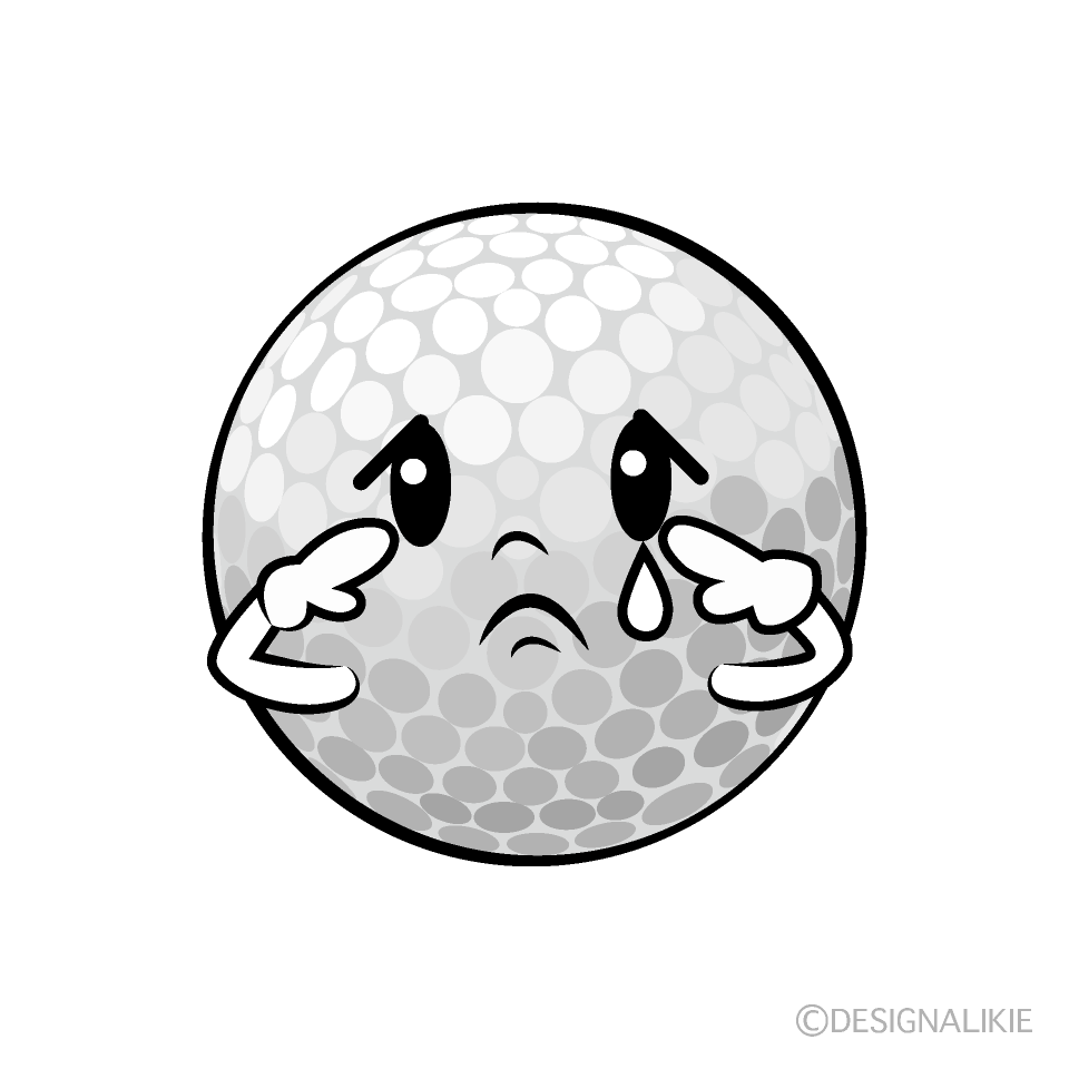 Cute Sad Golf Ball Clipart