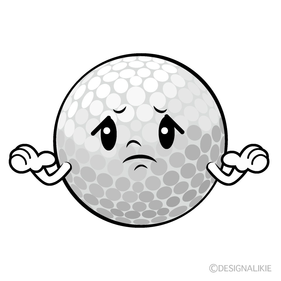 Cute Troubled Golf Ball Clipart