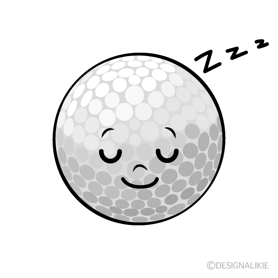 Cute Sleeping Golf Ball Clipart