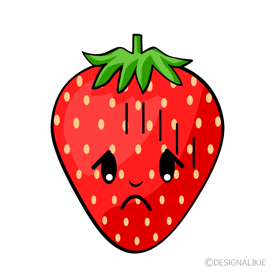かわいい落ち込むイチゴイラスト